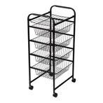 [en.casa] Keukentrolley Rudbjerg 87x41x31,5 cm zwart, Huis en Inrichting, Verzenden, Nieuw