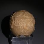 Byzantijns Marmer Bolvormige vaas met vogels en