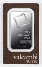 100 gram - Platina - Valcambi, Switzerland - Verzegeld en, Postzegels en Munten, Edelmetalen en Baren