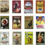 Grote keus metalen kaarten met Nederlandse reclames 10x15, Verzamelen, Ansichtkaarten | Themakaarten, Ophalen of Verzenden, Gelopen