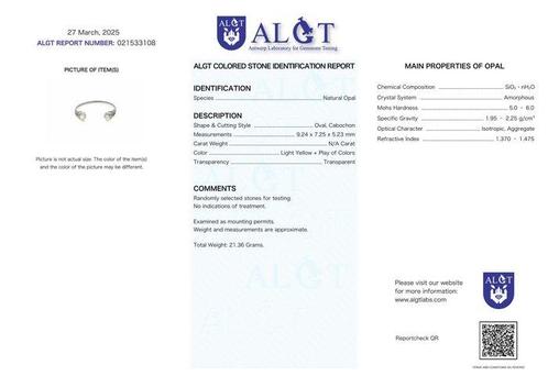 Zonder Minimumprijs - Armband Zilver - Opal - Gecertificeerd, Sieraden, Tassen en Uiterlijk, Armbanden