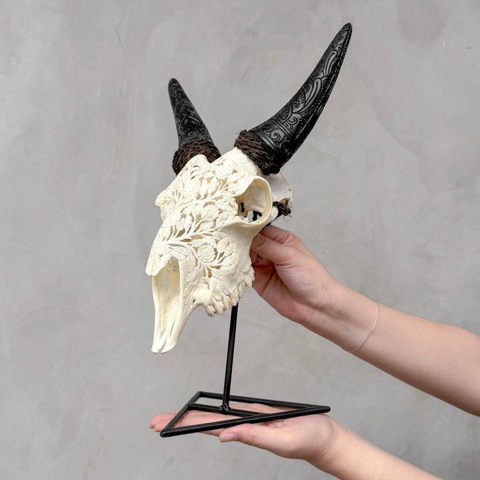 GEEN RESERVERINGSPRIJS - Met de hand geolied wit geitenhuid, Antiek en Kunst, Kunst | Designobjecten