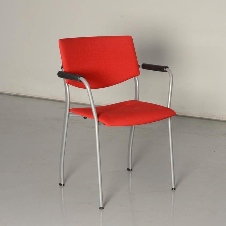Ahrend 460 vergaderstoel, rood, 4-poot onderstel, Huis en Inrichting, Bureaustoelen, Ophalen of Verzenden