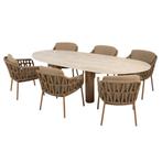 Estate Biarritz dining tuinset 240x105xH75 cm mango 7 delig, Tuin en Terras, Ophalen of Verzenden, Nieuw