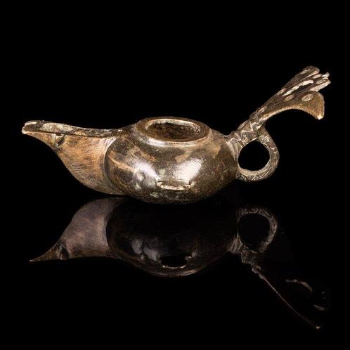 Byzantijns Bronzen olielamp (Zonder Minimumprijs), Antiek en Kunst, Antiek | Overige Antiek