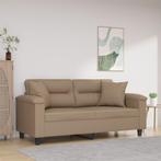 vidaXL Tweezitsbank met sierkussens 140 cm kunstleer, Huis en Inrichting, Verzenden, 150 tot 200 cm, Leer, Nieuw