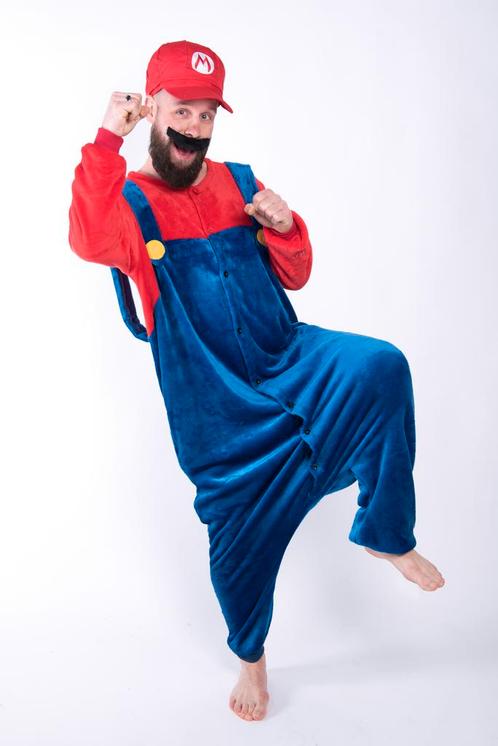Onesie Super Mario Pak Kostuum Pet M-L Jumpsuit Huispak, Kleding | Heren, Carnavalskleding en Feestkleding, Kleding, Nieuw, Maat 48/50 (M)