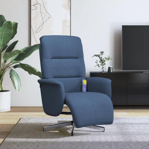vidaXL Massagestoel verstelbaar met voetensteun stof blauw, Huis en Inrichting, Fauteuils, Nieuw, Verzenden