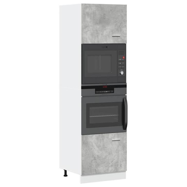 vidaXL Magnetronkast Lyon 60x57x207 cm bewerkt hout, Huis en Inrichting, Keuken | Keukenelementen, Grijs, Nieuw, Verzenden