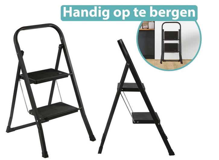 XEMM Huishoudtrapje - 2 Tredes - Zwart, Doe-het-zelf en Verbouw, Overige Doe-het-zelf en Verbouw, Nieuw, Verzenden