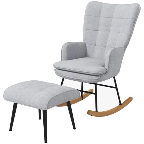 TRUUSK Schommelstoel Schommelstoel Met Kruk, Armstoel, Relax, Huis en Inrichting, Fauteuils, Nieuw, Verzenden