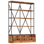 vidaXL Boekenkast 4-laags met 6 lades 122x36x181 cm massief, Huis en Inrichting, Kasten | Boekenkasten, 100 tot 150 cm, Verzenden