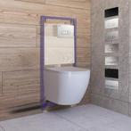 Toiletset Budget 62 Mudo Glans Wit Met B&W Drukplaat, Ophalen of Verzenden, Nieuw, Chroom, Overige typen