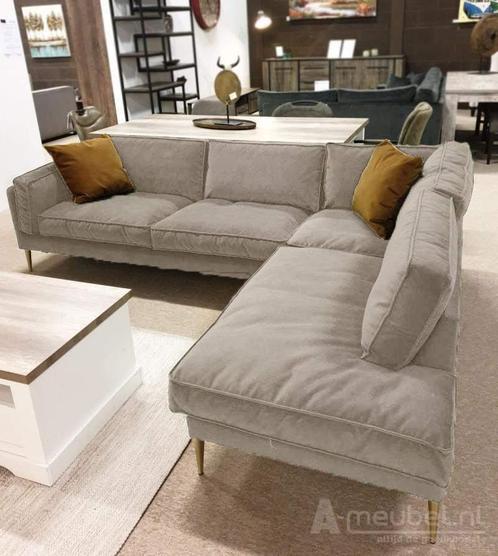 Hoekbank Alverna - hoekbanken - Creme, Huis en Inrichting, Banken | Sofa's en Chaises Longues, Nieuw, Stof