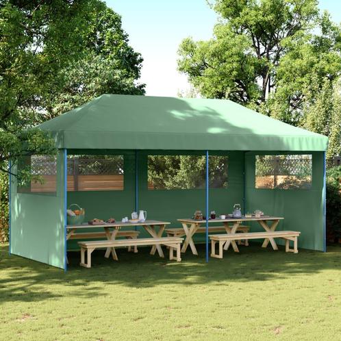 vidaXL Partytent inklapbaar pop-up met 3 zijwanden groen, Tuin en Terras, Partytenten, Partytent, Nieuw, Verzenden