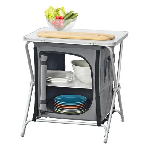 Campingkast opvouwbaar 64x60x45 cm donkergrijs, Caravans en Kamperen, Kampeeraccessoires, Nieuw, Verzenden