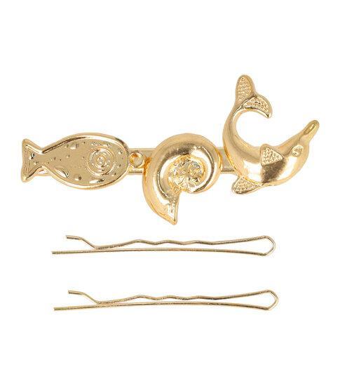 Haarspeld Duckklem Schuifspeldje Metaal Schelp Vis Dolfij..., Sieraden, Tassen en Uiterlijk, Uiterlijk | Haarverzorging, Verzenden