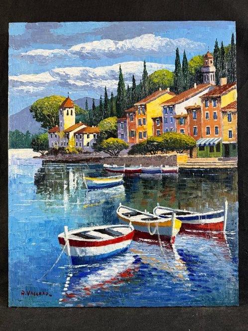 Antonio Vaccaro (XX) - Lago di Como, Antiek en Kunst, Kunst | Schilderijen | Klassiek