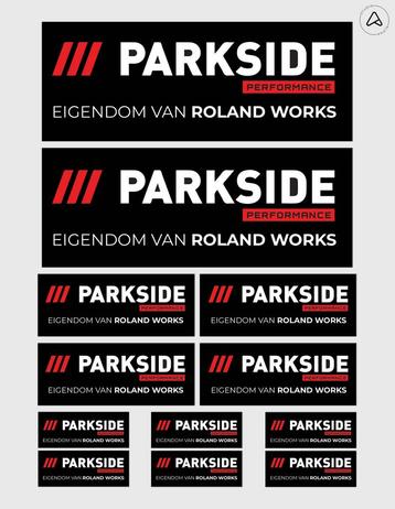 12x Gepersonaliseerde Eigendom van Parkside Gereedschap St beschikbaar voor biedingen