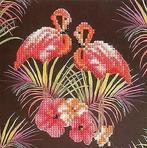 Crystal Card kit diamond painting Pink Flamingoes 18 x 18 cm, Nieuw, Verzenden