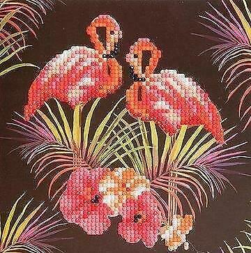 Crystal Card kit diamond painting Pink Flamingoes 18 x 18 cm, Hobby en Vrije tijd, Knutselen, Verzenden
