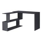 Hoekbureau met open kast Arendal 120x50x76,5 cm donkergrijs, Huis en Inrichting, Bureaus, Verzenden, Nieuw