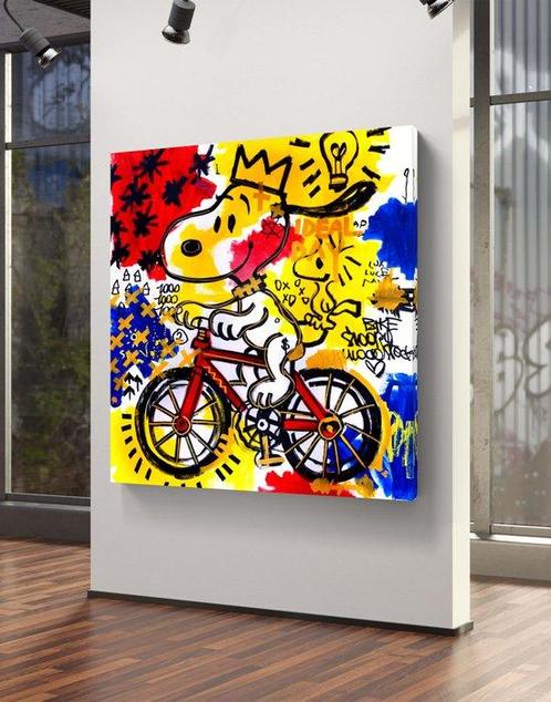 LACRISS (1990) - Snoopy e Woodstock + Super Bike + Peanuts +, Antiek en Kunst, Kunst | Schilderijen | Modern
