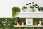 Wandtegel Sartoria Handvorm Urano Verde Groen Glans 5x25, Nieuw, 20 tot 40 cm, 10 m² of meer, Wandtegels