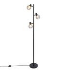 Design vloerlamp zwart 3-lichts verstelbaar - Mesh, Nieuw, Overige materialen, Modern, 150 tot 200 cm