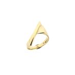 Gouden fantasie ring (gouden ring, geelgoud, damesring), Gebruikt, Overige kleuren, Ophalen of Verzenden, 17 tot 18