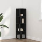 vidaXL Hoekplanken Zwart eiken 33 x 33 x 132 cm Bewerkt hout, Verzenden, Nieuw