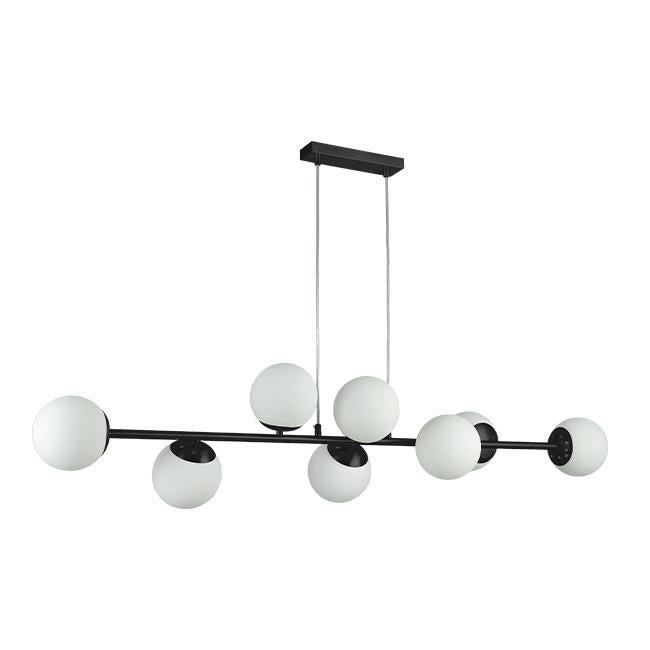 Hanglamp bollen | Bali | 120 cm | 8-lichts | Zwart, Huis en Inrichting, Lampen | Hanglampen, 75 cm of meer, Nieuw, Metaal, Ophalen of Verzenden