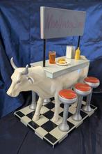sculptuur, Moo Jersey Diner - 32.5 cm - Hars, Hout, Metaal,, Antiek en Kunst