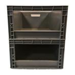 Magazijnbak Euro 600x400x220 met grijpopening, grijs, Nieuw, Ophalen of Verzenden