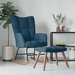 vidaXL Schommelstoel met krukje blauw fluweel, Kinderen en Baby's, Verzenden, Nieuw