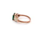 Zonder Minimumprijs - Ring - 9 kt. Roségoud, Zilver Saffier, Nieuw