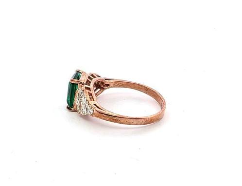 Zonder Minimumprijs - Ring - 9 kt. Roségoud, Zilver Saffier, Sieraden, Tassen en Uiterlijk, Ringen