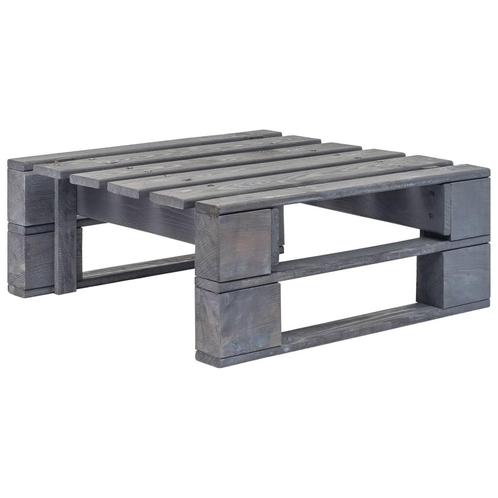 vidaXL Tuinhocker pallet hout grijs, Tuin en Terras, Tuinsets en Loungesets, Nieuw, Verzenden