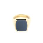 Gouden pinkring met blauwe lagensteen | Heren (zegelring), Sieraden, Tassen en Uiterlijk, Ringen, Gebruikt, Overige kleuren, Heer