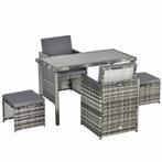 TRUUSK Polyrattan Zitgroep Voor 4 Personen, Eetgroep Tuinset, Verzenden, Nieuw