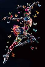 Glasschilderij Butterfly Ballerina A 120x80cm, Nieuw