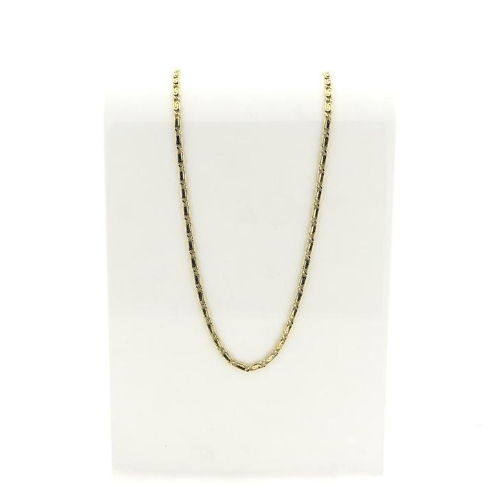 Gouden scroll schakelketting; Midas, Sieraden, Tassen en Uiterlijk, Kettingen, Overige kleuren, Gebruikt, Goud, Ophalen of Verzenden