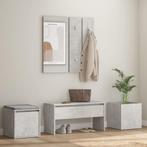 vidaXL Garderobe set bewerkt hout betongrijs, Huis en Inrichting, Verzenden, Nieuw