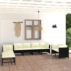 vidaXL 10-delige Loungeset met kussens poly rattan zwart, Tuin en Terras, Tuinsets en Loungesets, Verzenden, Nieuw, Rotan, Loungeset