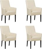 Set van 4 Crème leren landelijke eetkamerstoelen - Toledo Le, Nieuw, Leer, Ophalen of Verzenden, Landelijk