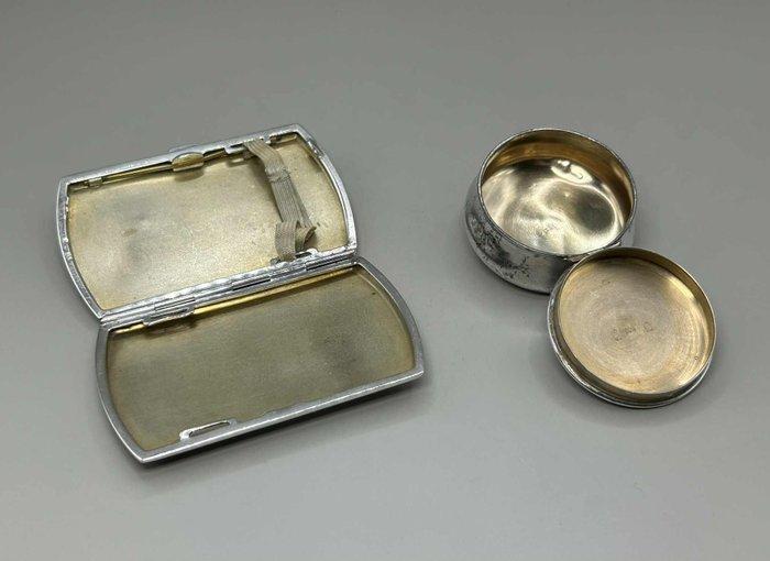 Sigarettendoos - .900 zilver - Enamel Case en Pill Box, Verzamelen, Rookartikelen, Aanstekers en Luciferdoosjes