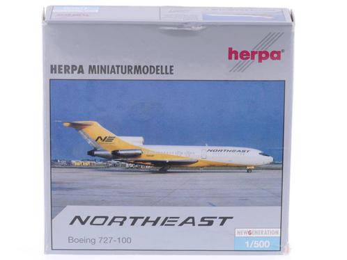 Schaal 1:500 Herpa 513104 Northeast Airlines Boeing 727-1..., Hobby en Vrije tijd, Modelbouw | Vliegtuigen en Helikopters, Zo goed als nieuw