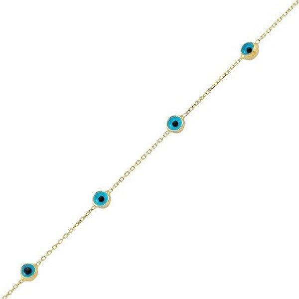 Handmade - Armband - 14 karaat Geel goud - Zeven Boze Ogen, Sieraden, Tassen en Uiterlijk, Armbanden