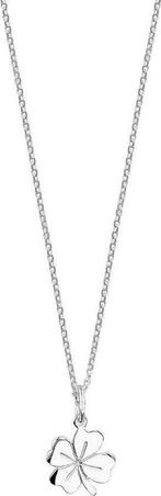 The Jewelry Collection - Dames ketting klaver - Zilver 45 cm, Verzenden, Nieuw