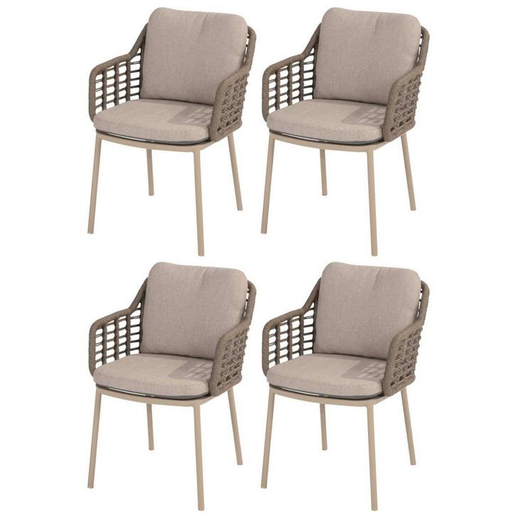 Puglia dining tuinstoel  latte Taste 4SO set van 4, Tuin en Terras, Tuinstoelen, Nieuw, Ophalen of Verzenden